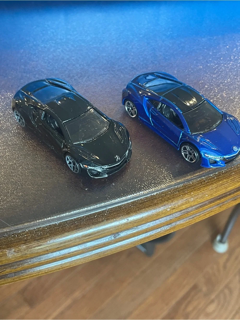 2) 17 Acura NSX Hot Wheels Blue and black 2015 Die-Cast cars